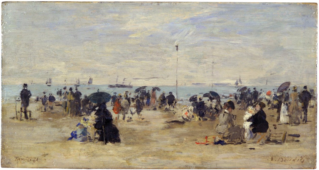 Trouville, Cena de praia de Eugene Louis Boudin