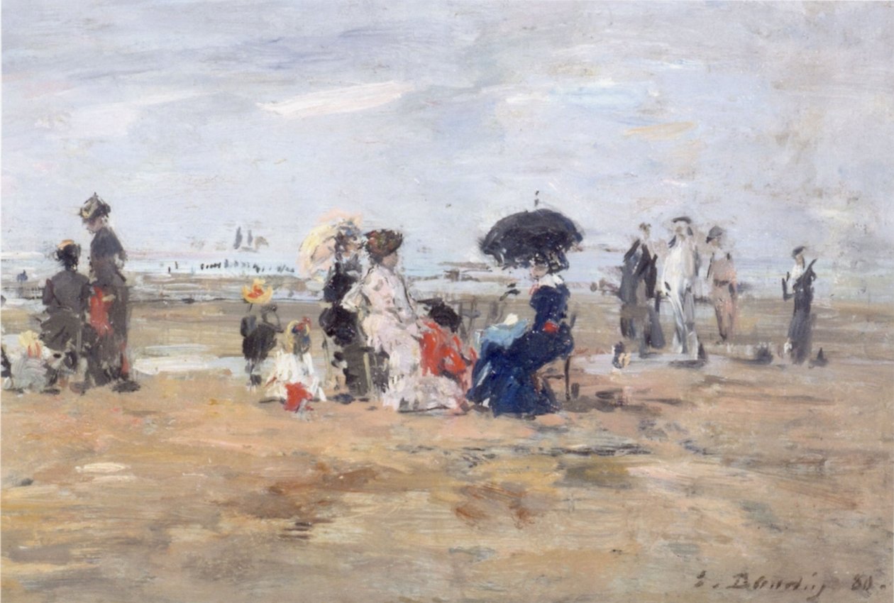 Trouville, cena de praia de Eugene Louis Boudin