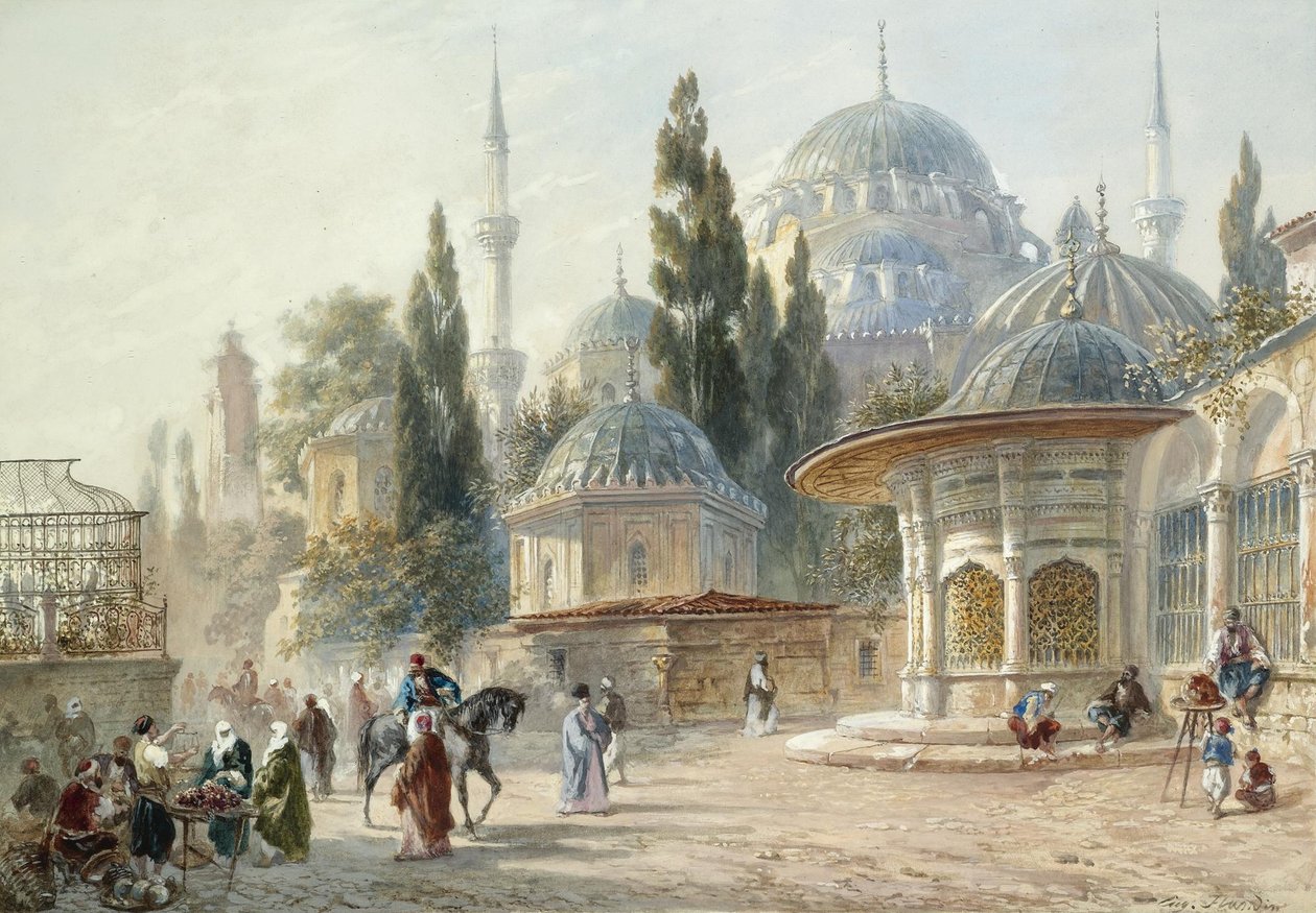 A Mesquita Sehzade em Constantinopla de Eugène Napoleon Flandin