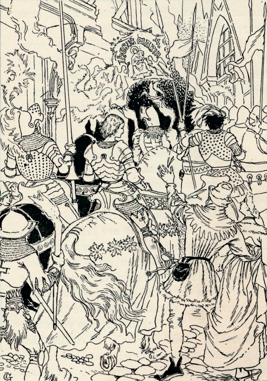 Jeanne DArc em Orleans, c1895 de Eugene Grasset