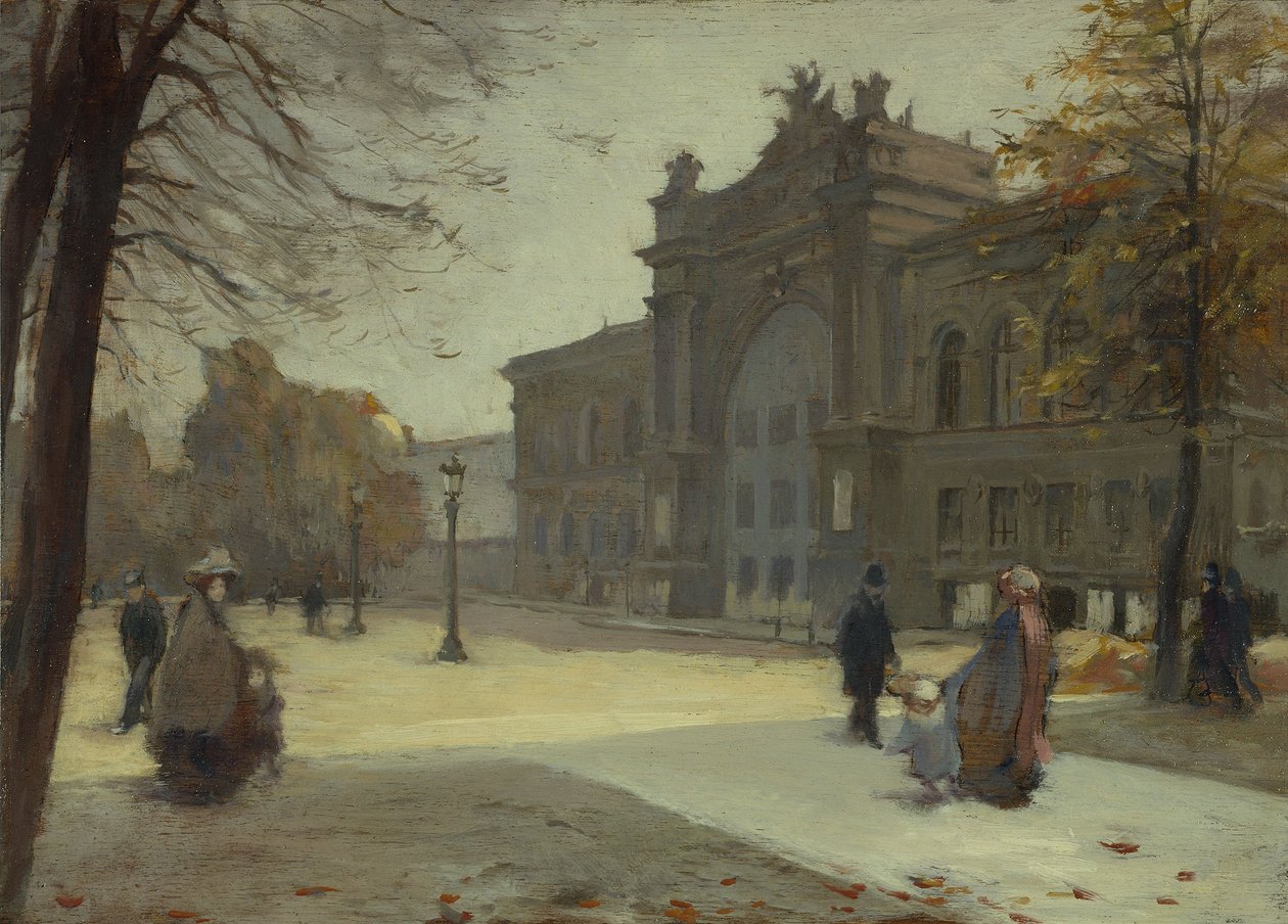 O Palácio da Indústria, em 10-1899 (óleo sobre madeira) de Eugène Trigoulet