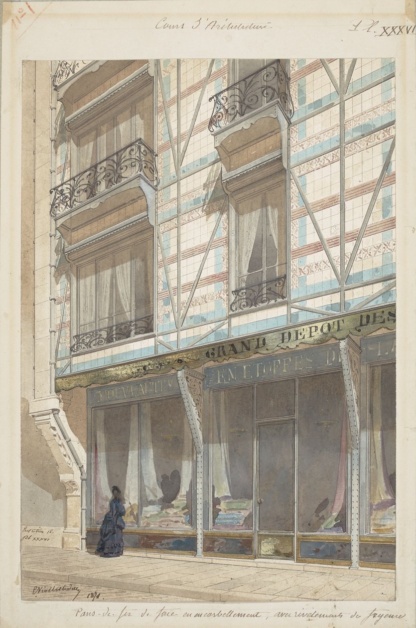 Casa de estrutura de ferro com revestimento de barro vitrificado de Eugène Viollet le Duc
