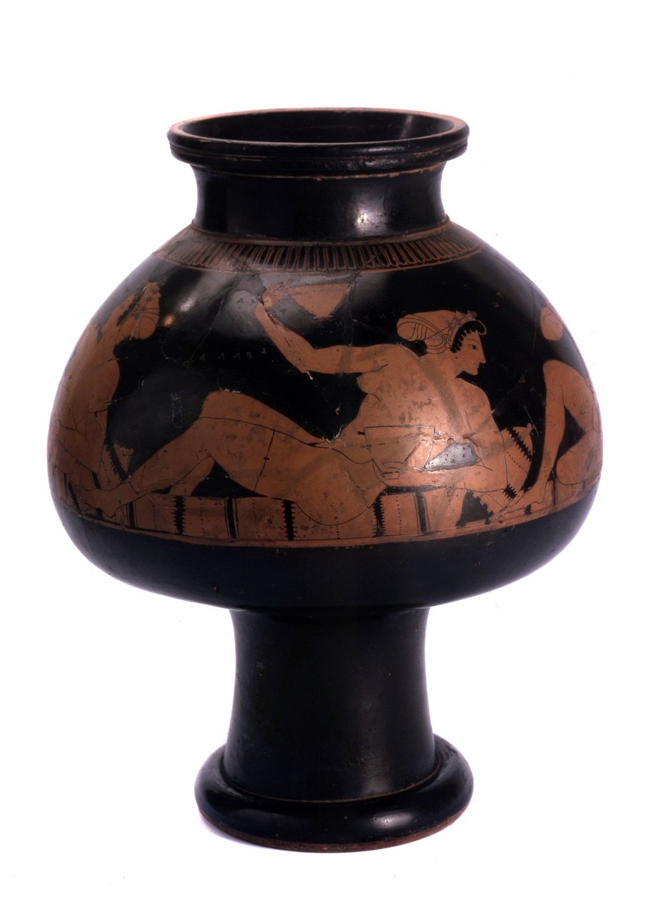 Vaso ático de figuras vermelhas com cena de simpósio, 505-500 aC CERÂMICA de Euphronios