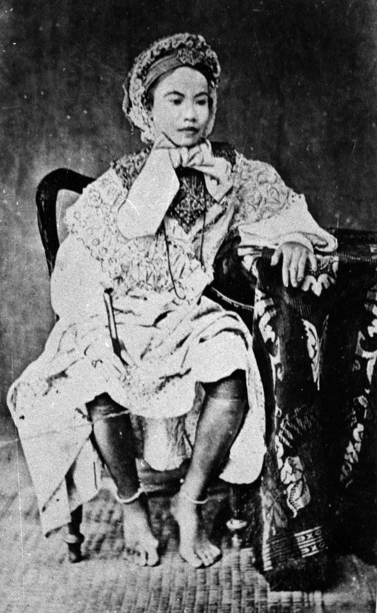 Uma rainha cambojana ou siamesa no vestido europeu, c.1860s de European Photographer
