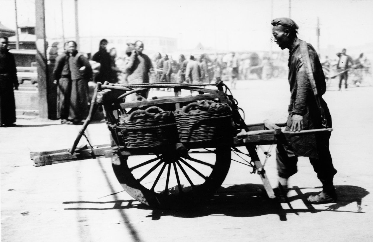 Carrinho de mão chinês, c.1870-90 de European Photographer