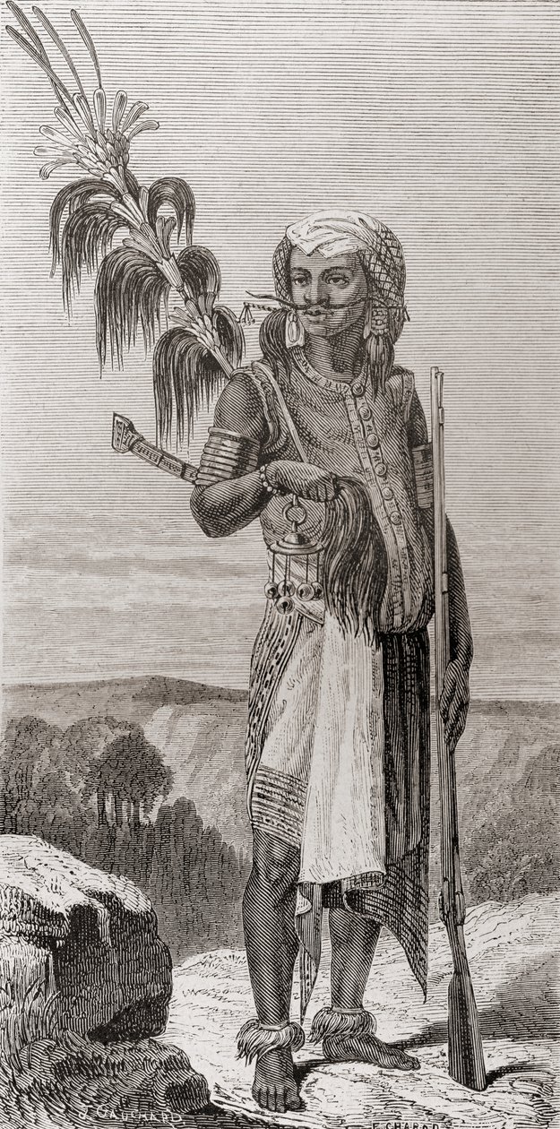 Um nativo de Timor, Sudeste Asiático, de &39;El Mundo en la Mano&39;, publicado em 1878 de European School