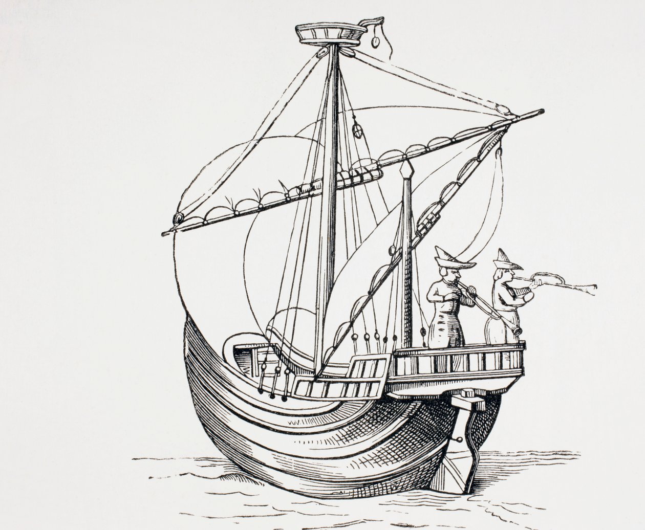 Navio à vela do século XV, c.1880 de European School