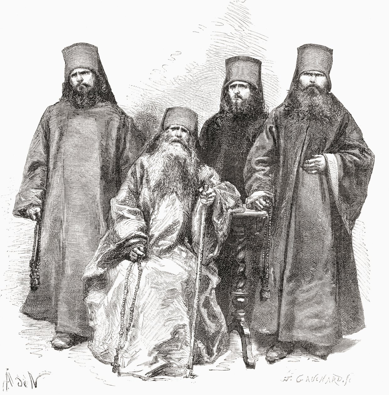 Filaret Drozdov e seus três filhos, de El Mundo en la Mano, publicaram 1878 de European School