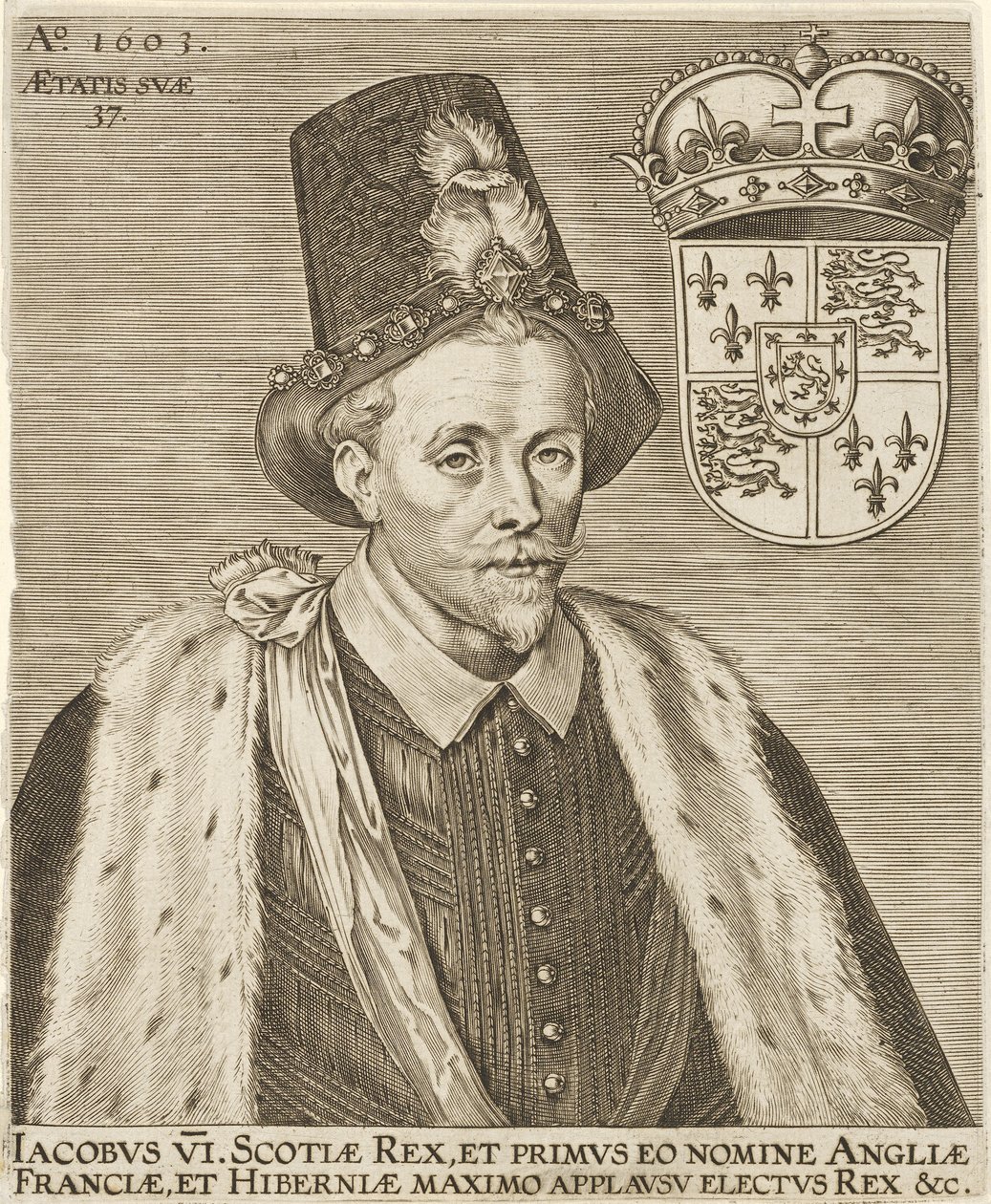 James VI da Escócia e James I da Inglaterra, pub. 1603 de European School