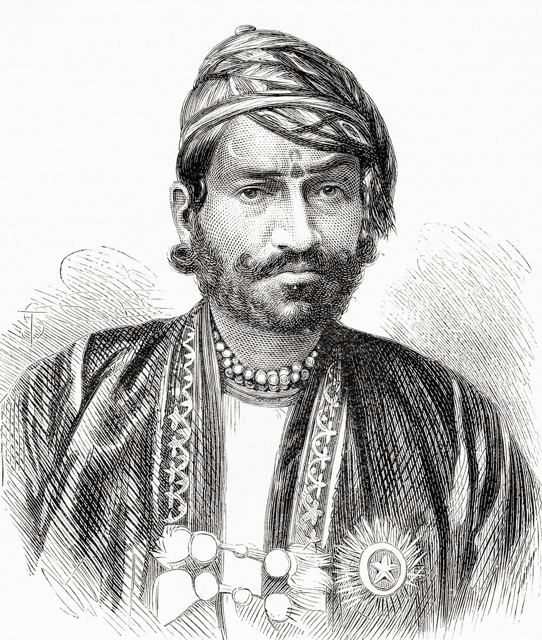 Maharajah Sawai Ram Singh II, Maharajah de Jaipur, de &39;El Mundo en la mano&39;, publicado em 1878 de European School