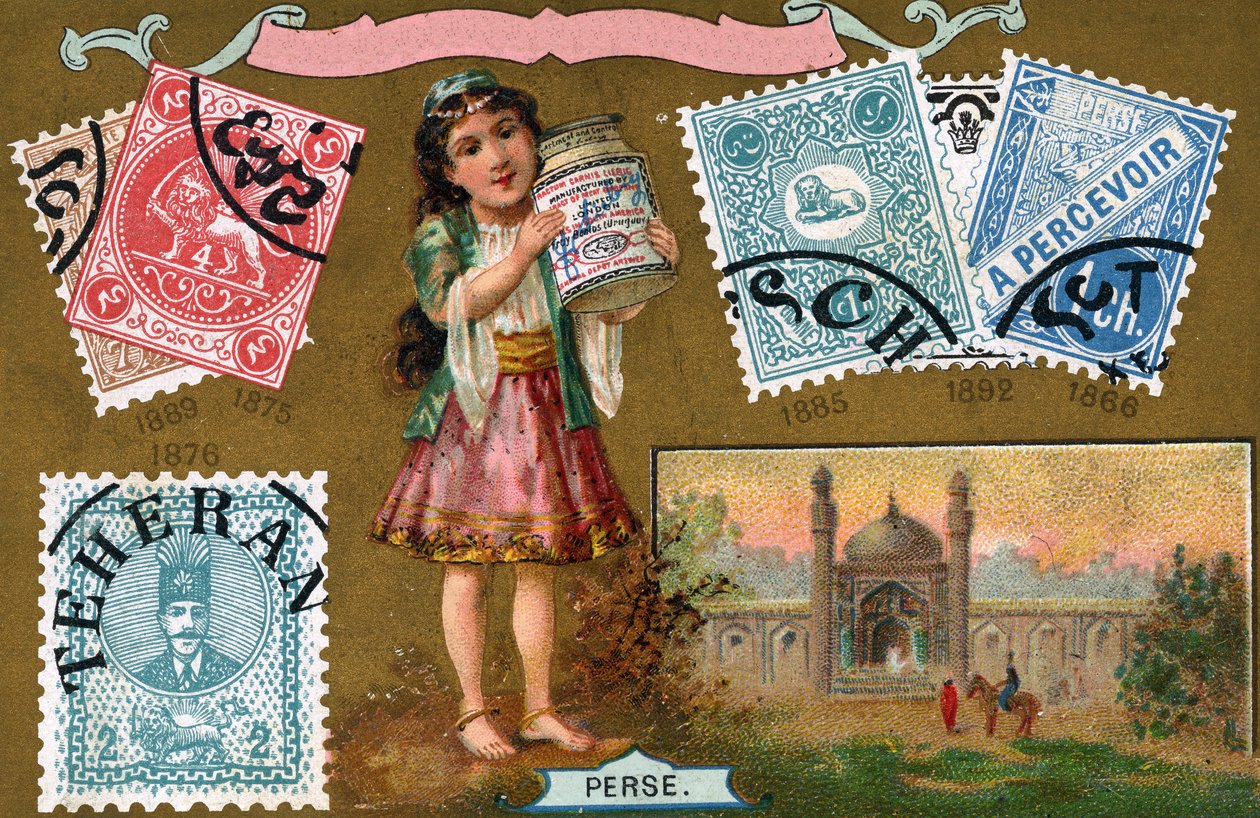 Selos postais persas, 1897 de European School
