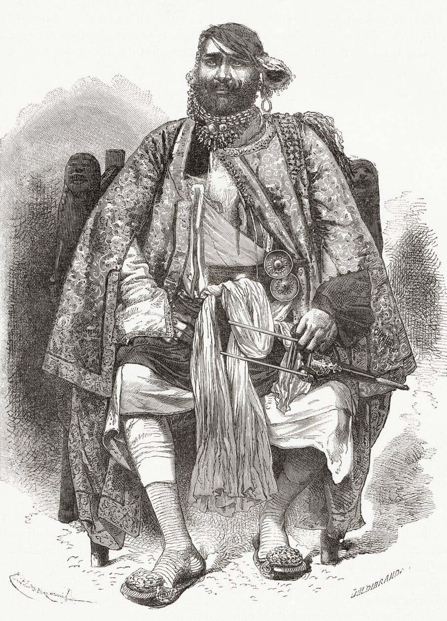 Rana Bhagwant Singh, de &39;El Mundo en la mano&39;, publicado em 1878 de European School