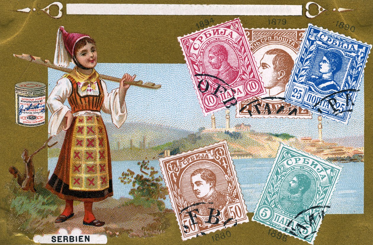 Selos postais sérvios, 1897 de European School