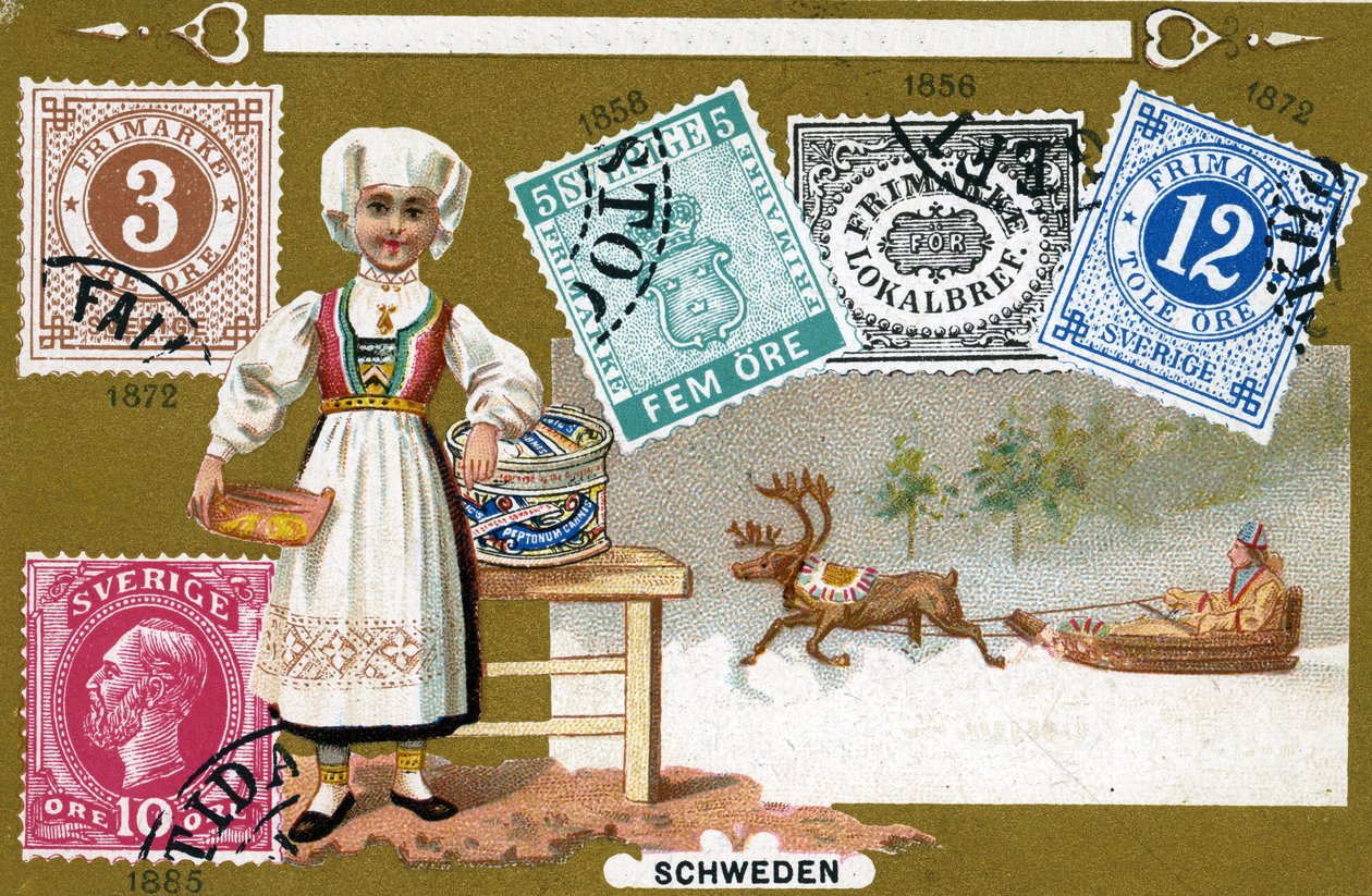 Selos postais suecos, 1897 de European School