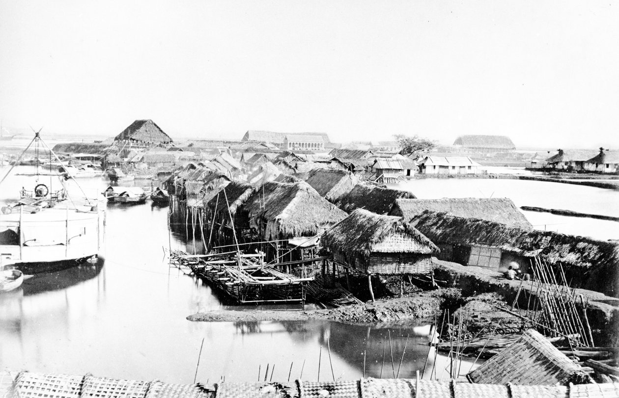 Casas nativas, Saigon, c.1870s de European Photographer