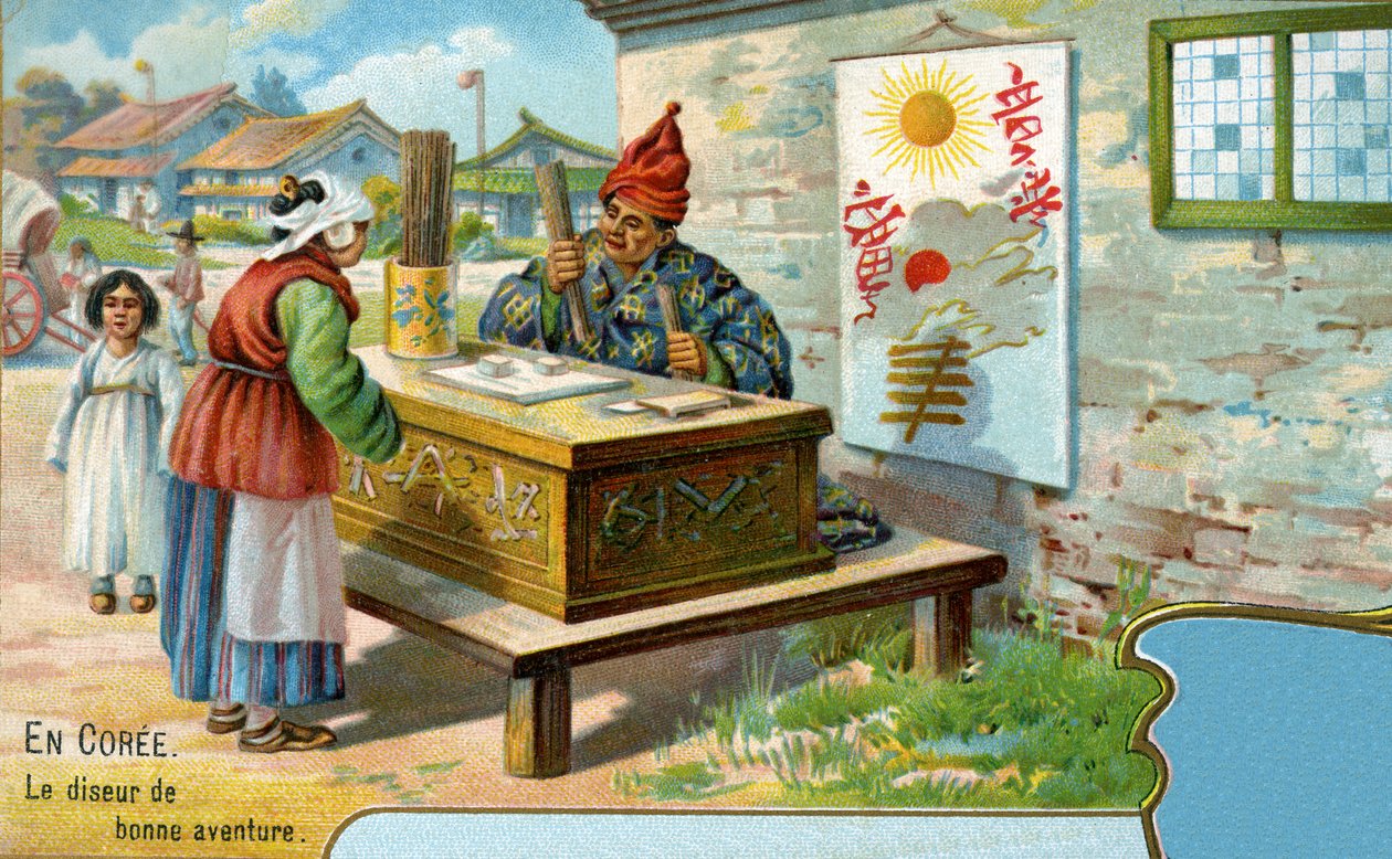 Um cartomante na Coréia, 1904 de European School