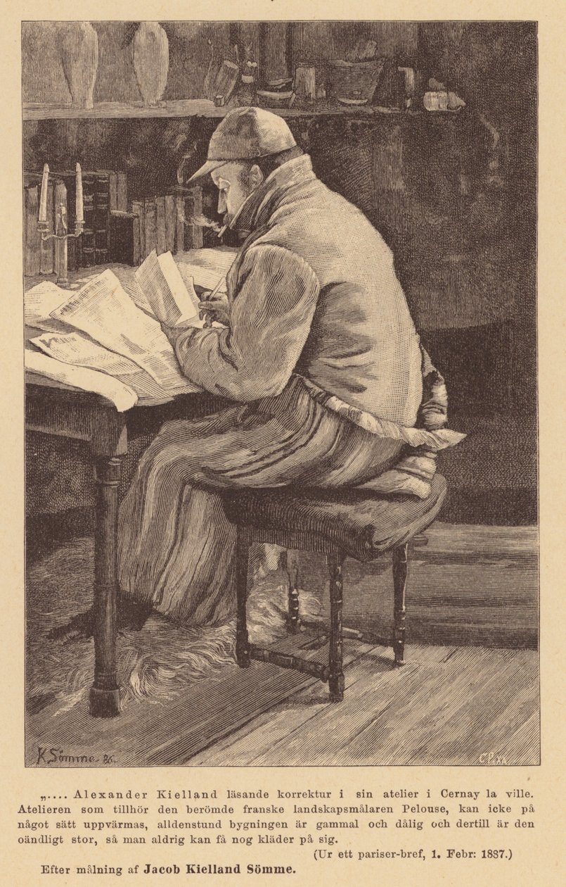 Alexander Kielland, autor norueguês (gravura) de European School