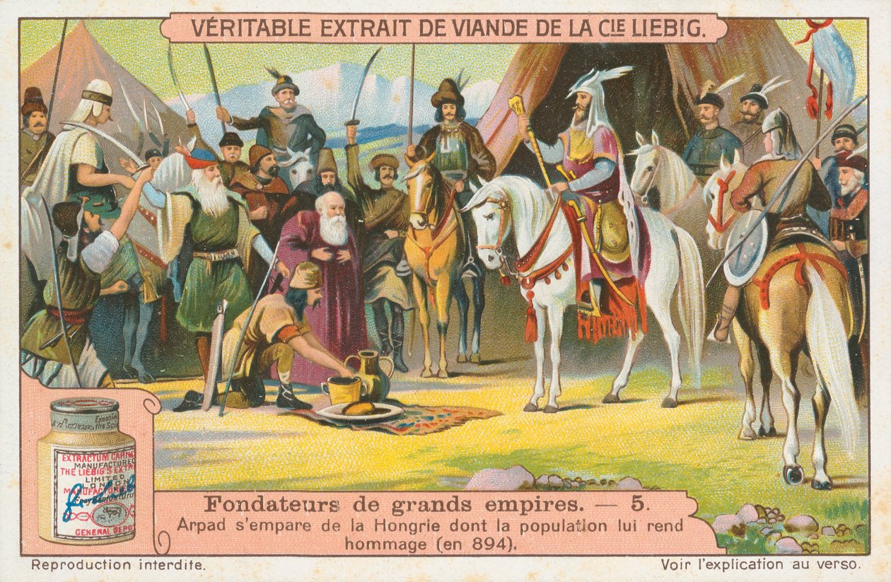 Arpad, cartão Liebig, início do século XX (cromo) de European School