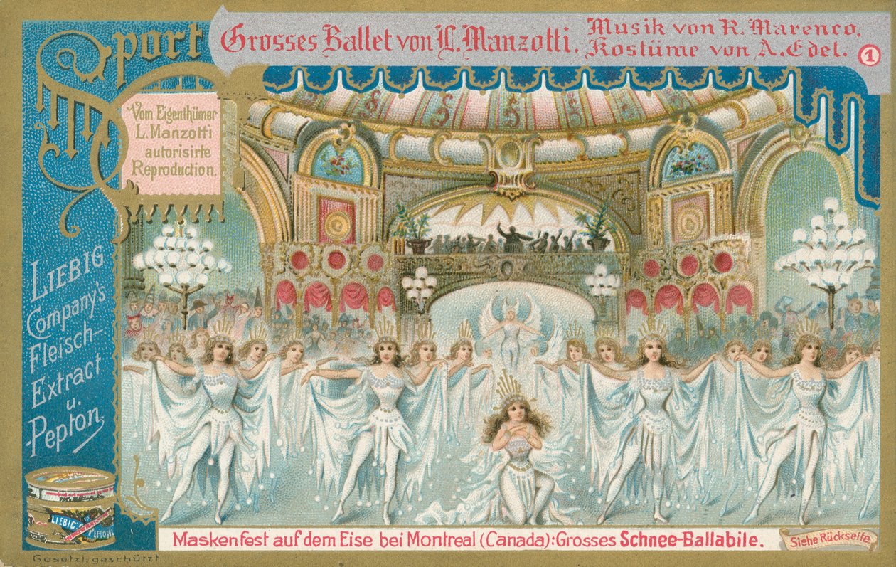 Ballet, cartão Liebig, início do século XX (cromo) de European School