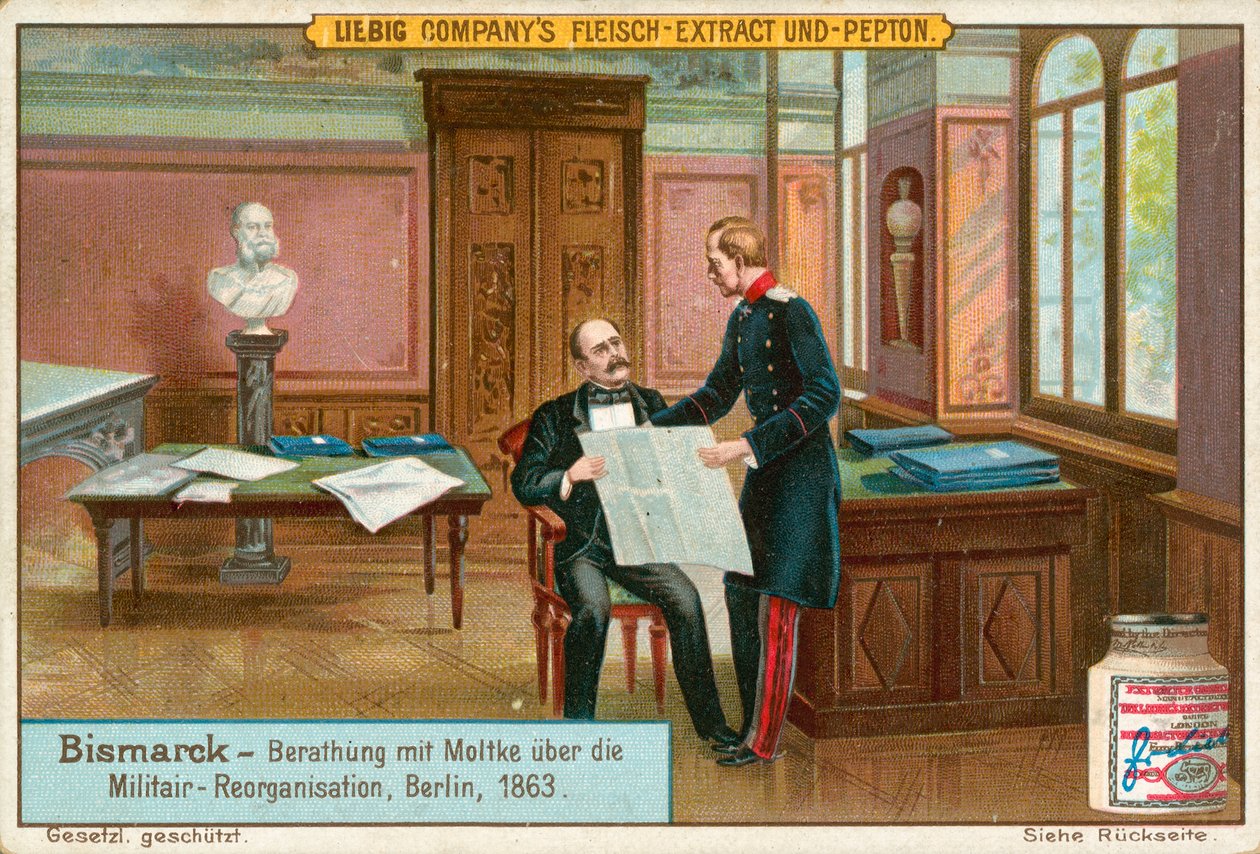 Bismarck, cartão Liebig, início do século XX (cromo) de European School