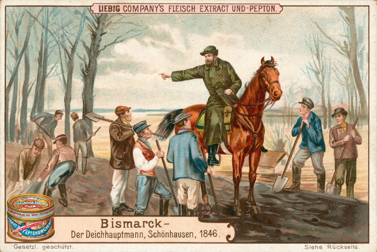 Bismarck, cartão Liebig, início do século XX (cromo) de European School