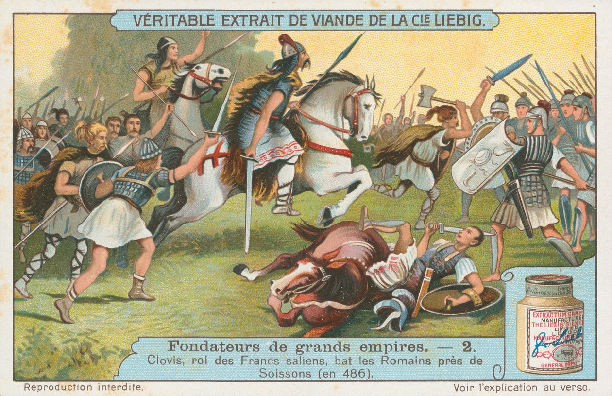 Clovis, cartão Liebig, início do século XX (cromo) de European School