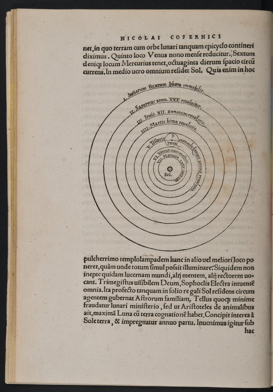 Cz 1,13 f.9v Sobre as Revoluções orbes celestes por Nicholas Copernicus de European School