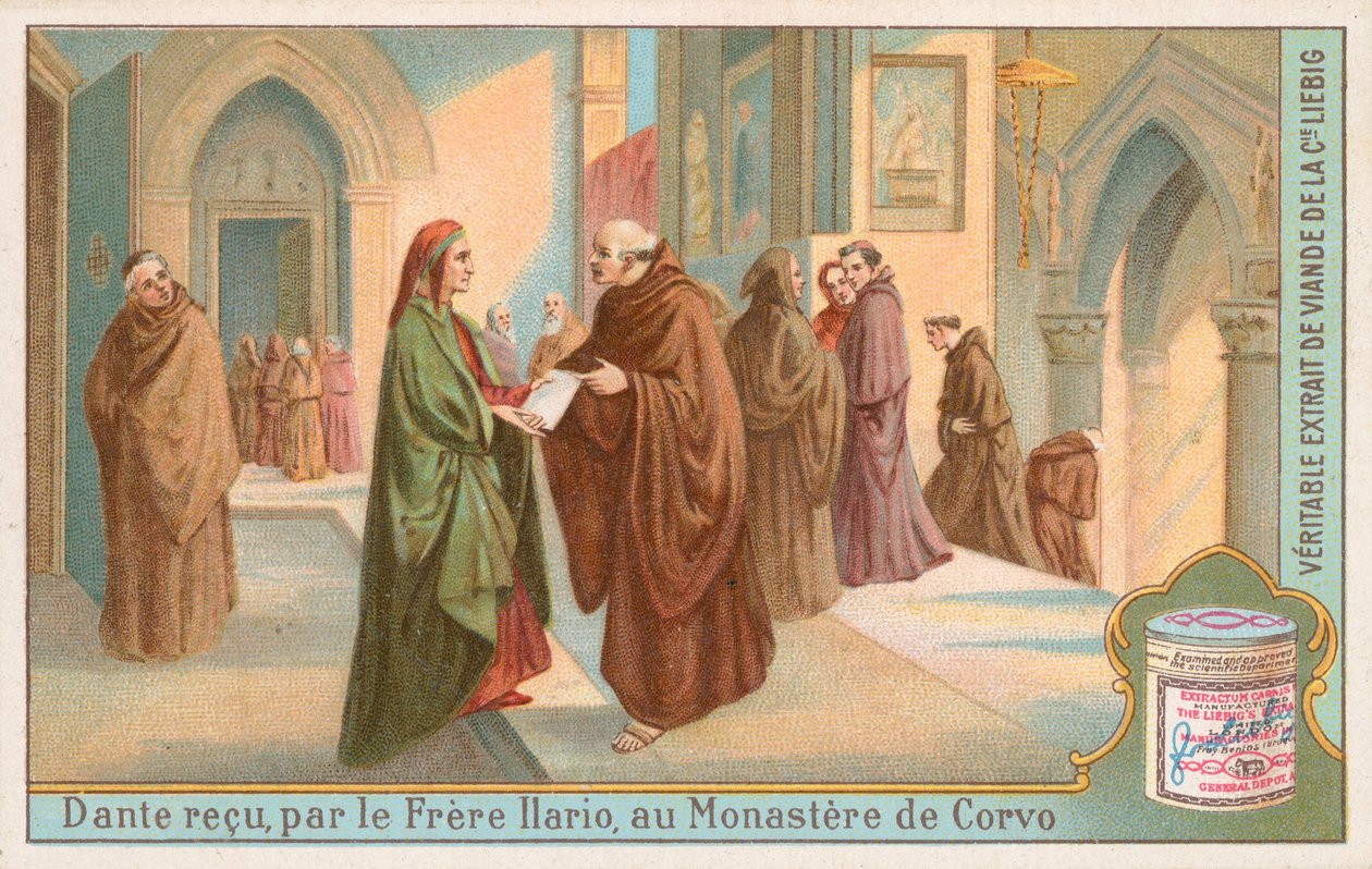 Dante, cartão Liebig, início do século XX (cromo) de European School