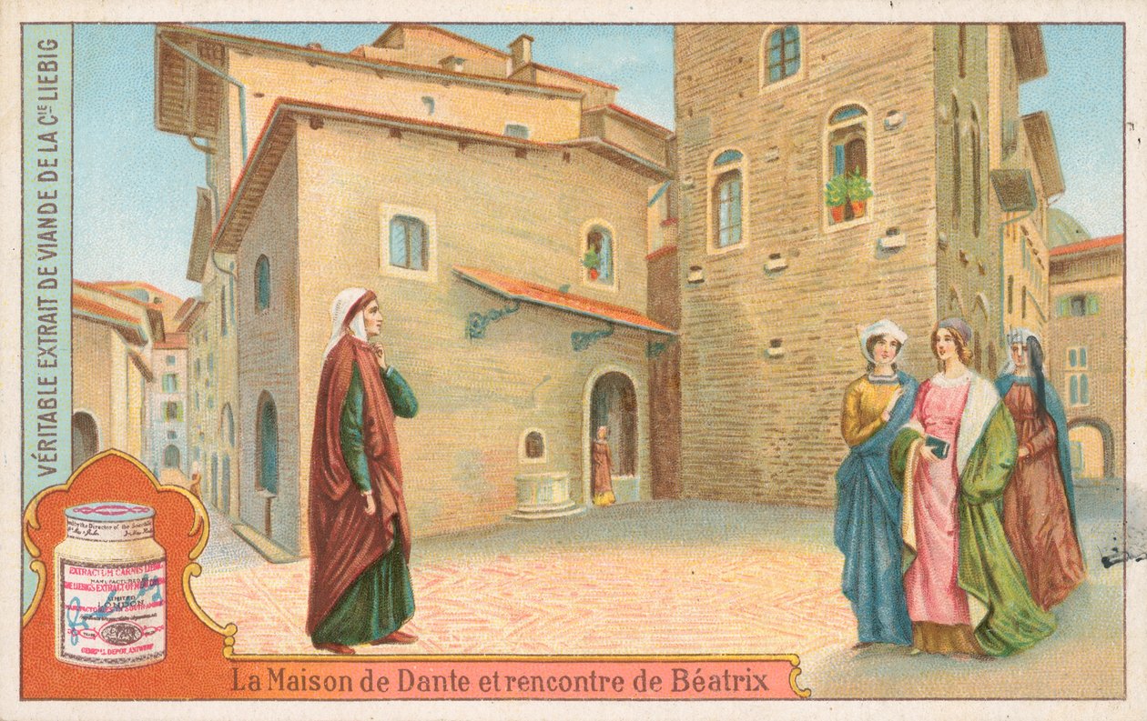 Dante, cartão Liebig, início do século XX (cromo) de European School