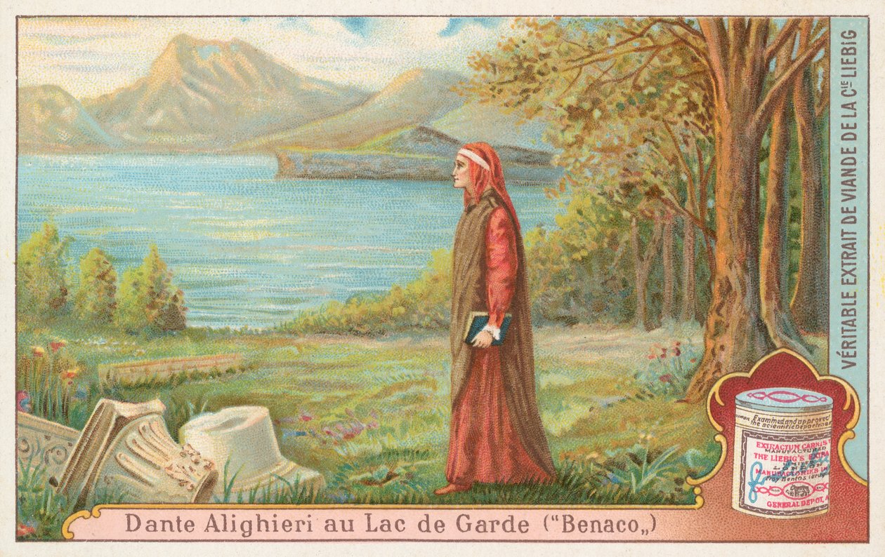 Dante, cartão Liebig, início do século XX (cromo) de European School