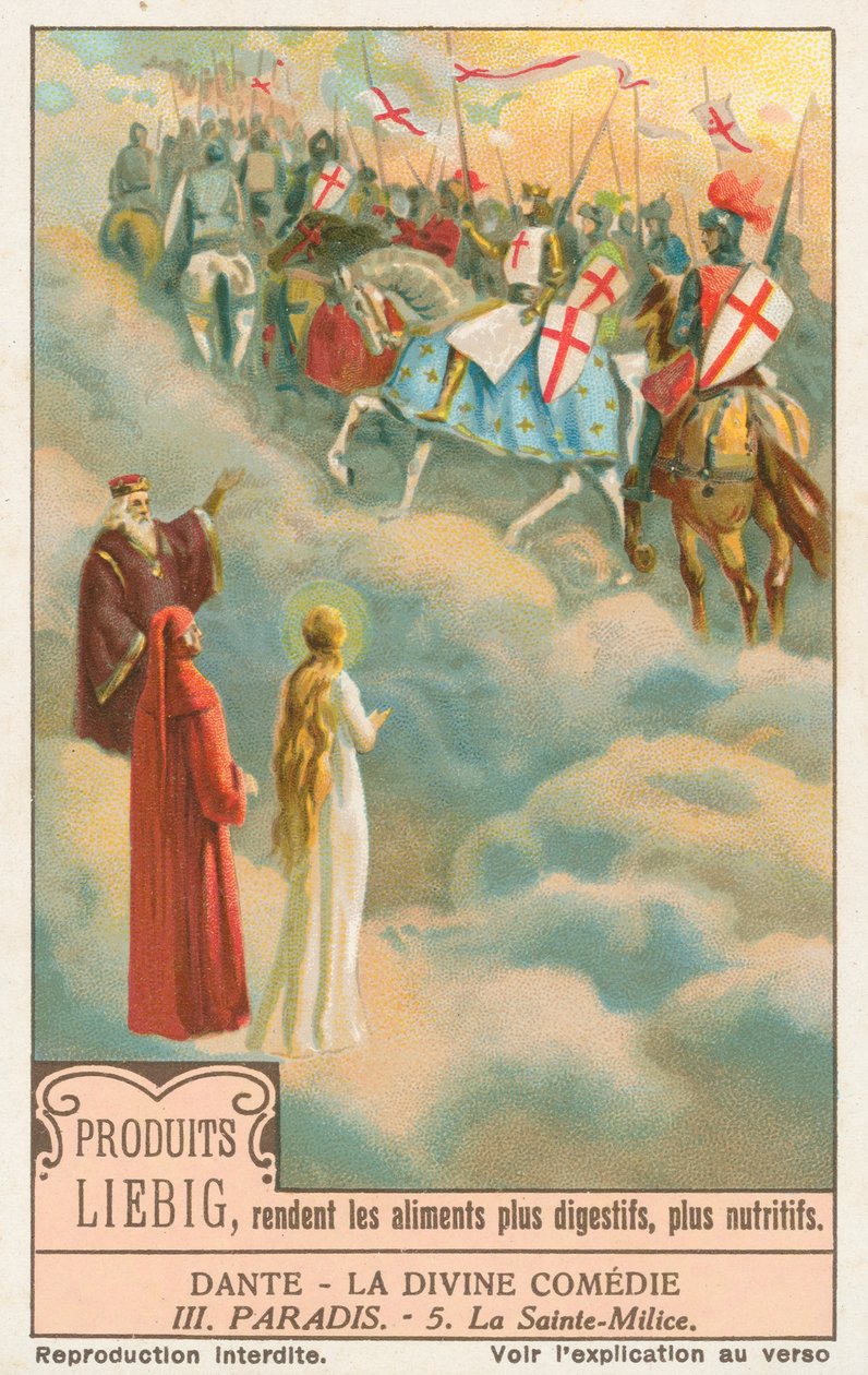 Dante, A Divina Comédia, cartão Liebig, início do século XX (cromo) de European School