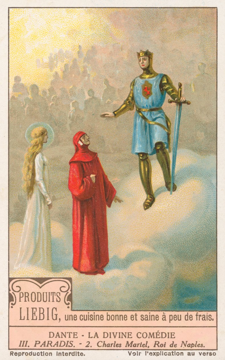 Dante, A Divina Comédia, cartão Liebig, início do século XX (cromo) de European School