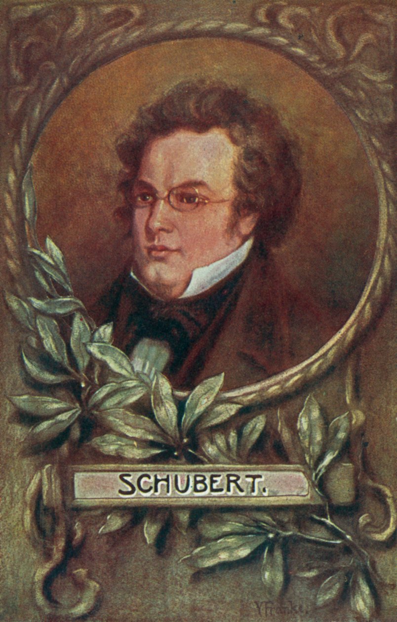 Franz Schubert, compositor austríaco (litografia a cores) de European School