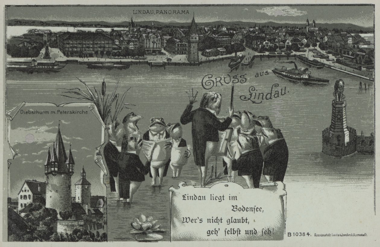 Concerto de rãs em Lindau (litografia) de European School
