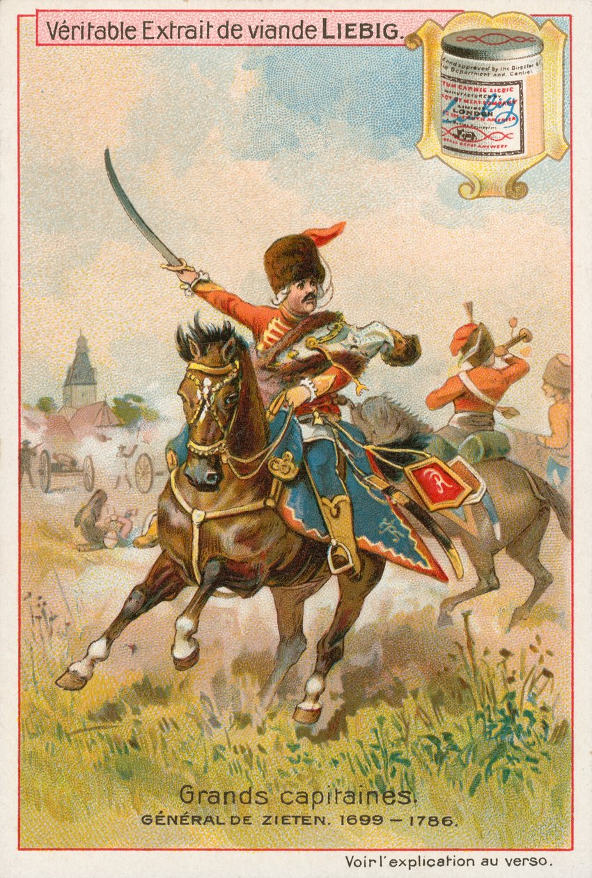 General de Zieten, cartão Liebig, início do século XX (cromo) de European School