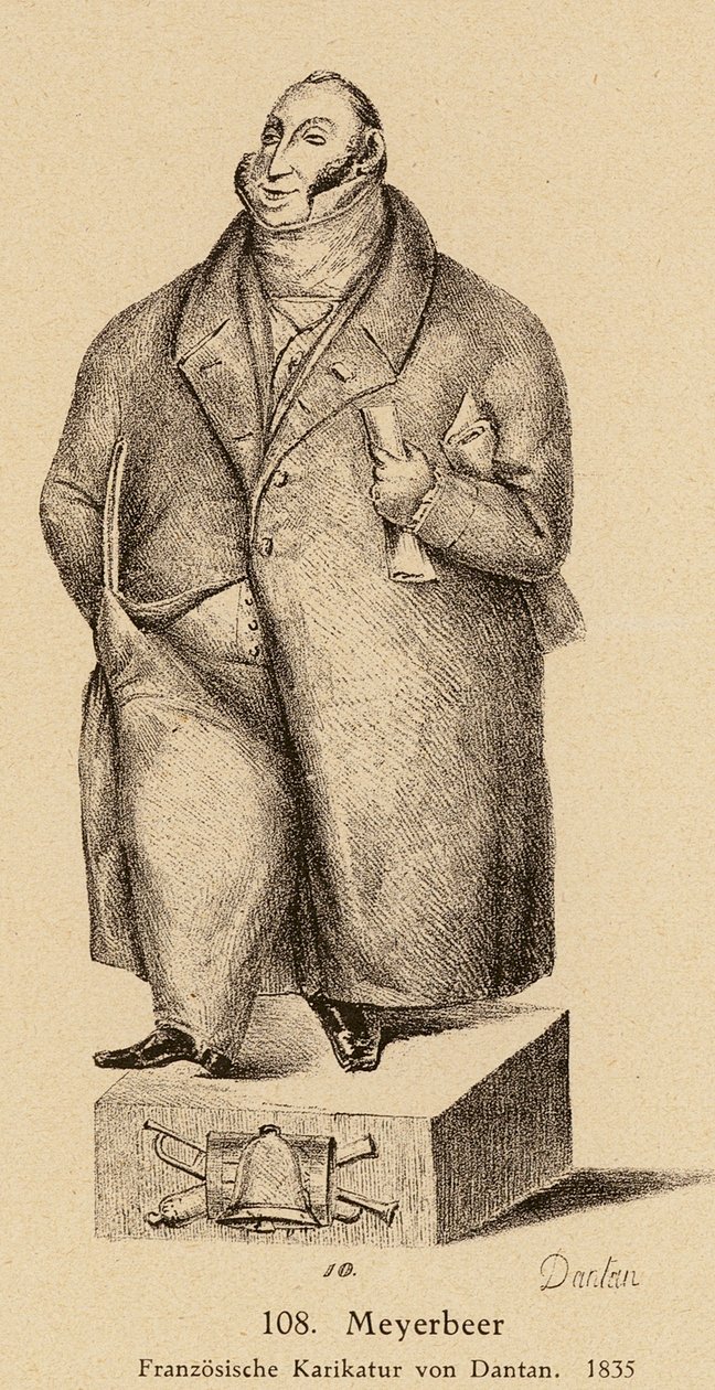 Giacomo Meyerbeer, compositor judeu alemão (litografia) de European School
