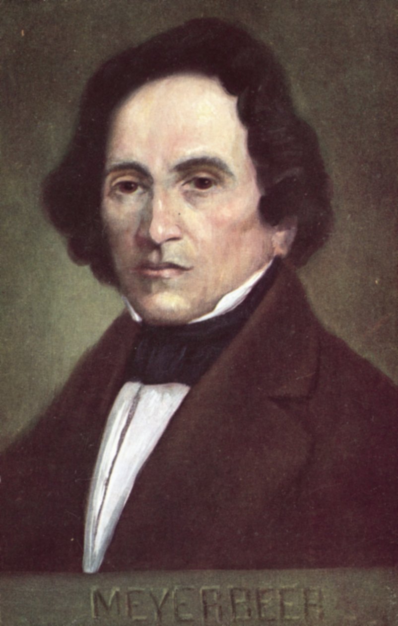 Giacomo Meyerbeer, compositor alemão (litografia a cores) de European School