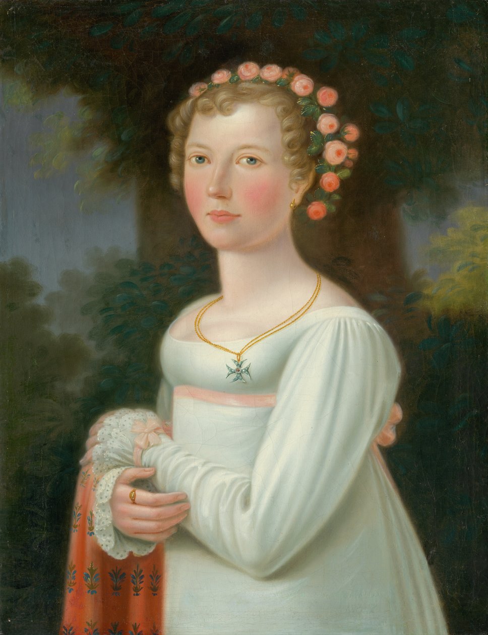 Garota em um vestido branco, 1800-20 de European School