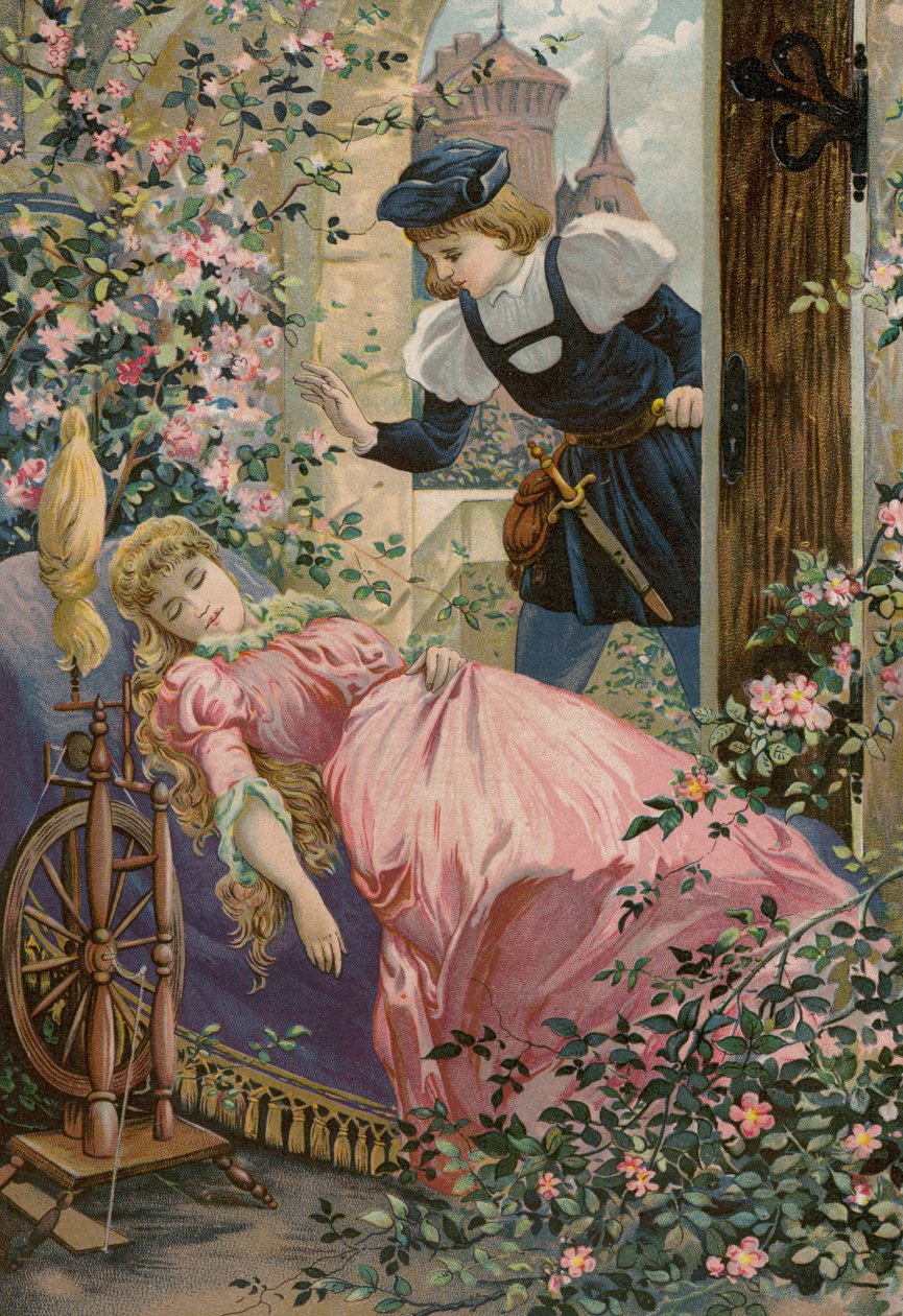 Contos de Grimms: Rosa de Briar (cromolitho) de European School