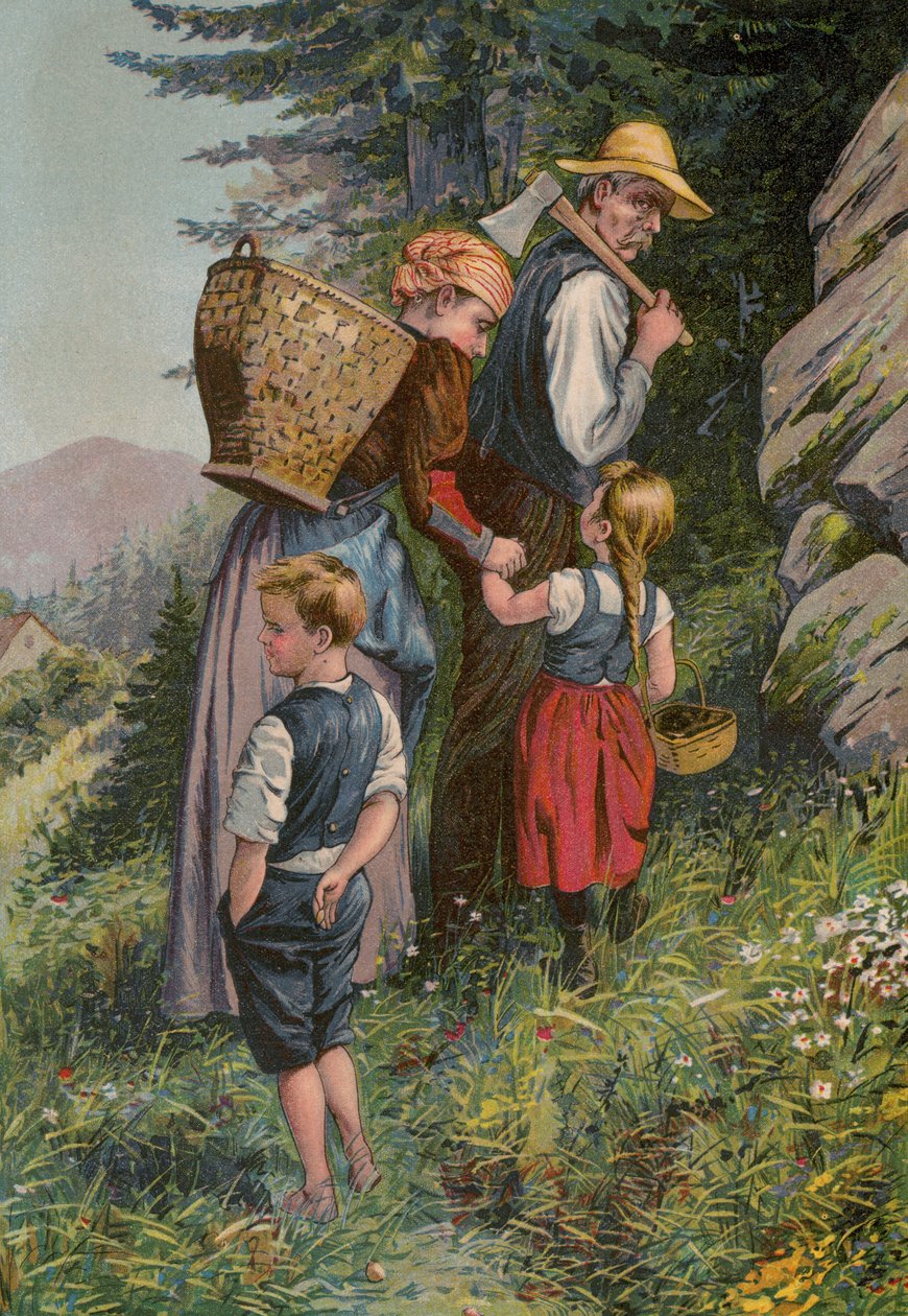 Contos de Grimms: Hansel e Grethel (cromolitografia) de European School