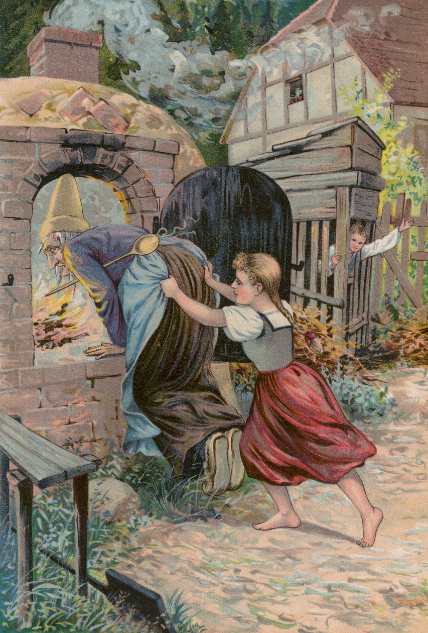 Contos de Grimms: Hansel e Grethel (cromolitografia) de European School