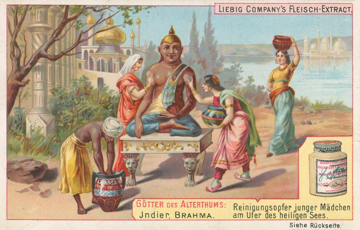 Índia, Brahma, cartão Liebig, início do século XX (cromo) de European School