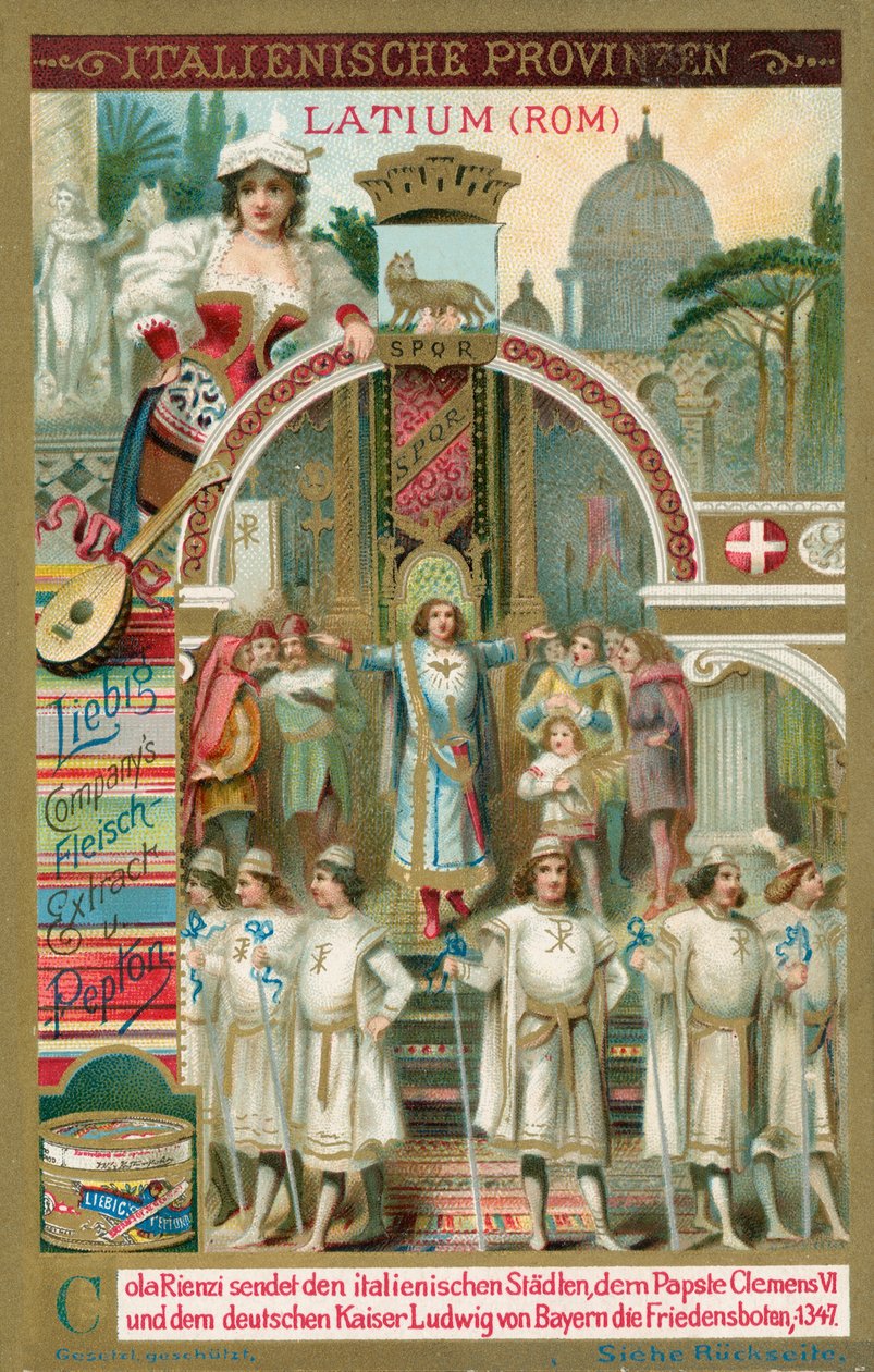 Províncias italianas, cartão Liebig, início do século XX (cromo) de European School