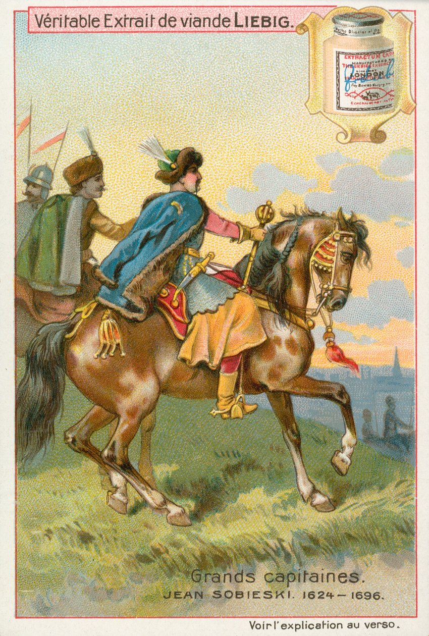 Jean Sobieski, cartão Liebig, início do século XX (cromo) de European School
