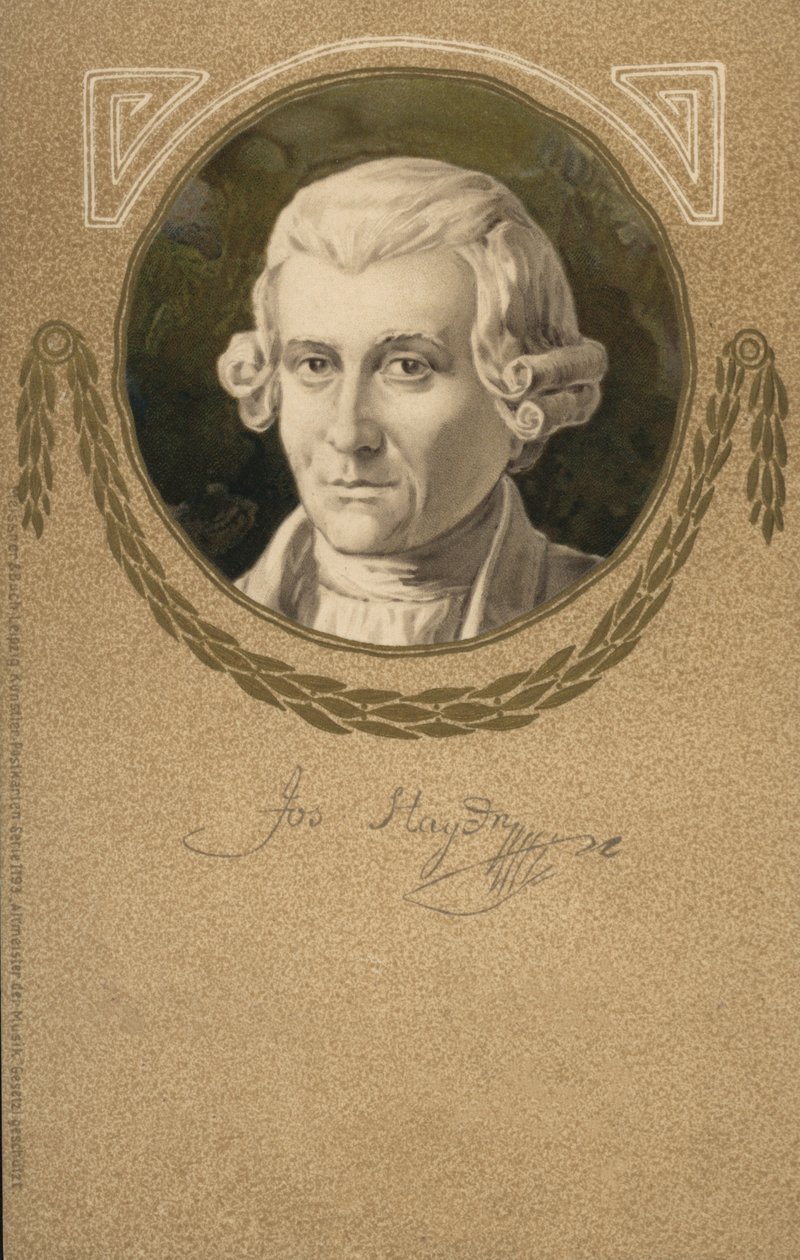 Joseph Haydn (litografia a cores) de European School