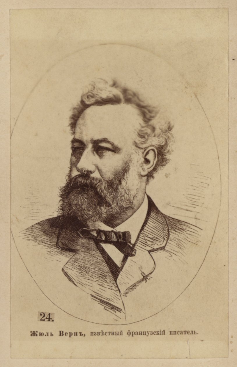 Júlio Verne, romancista, poeta e dramaturgo francês (litografia) de European School