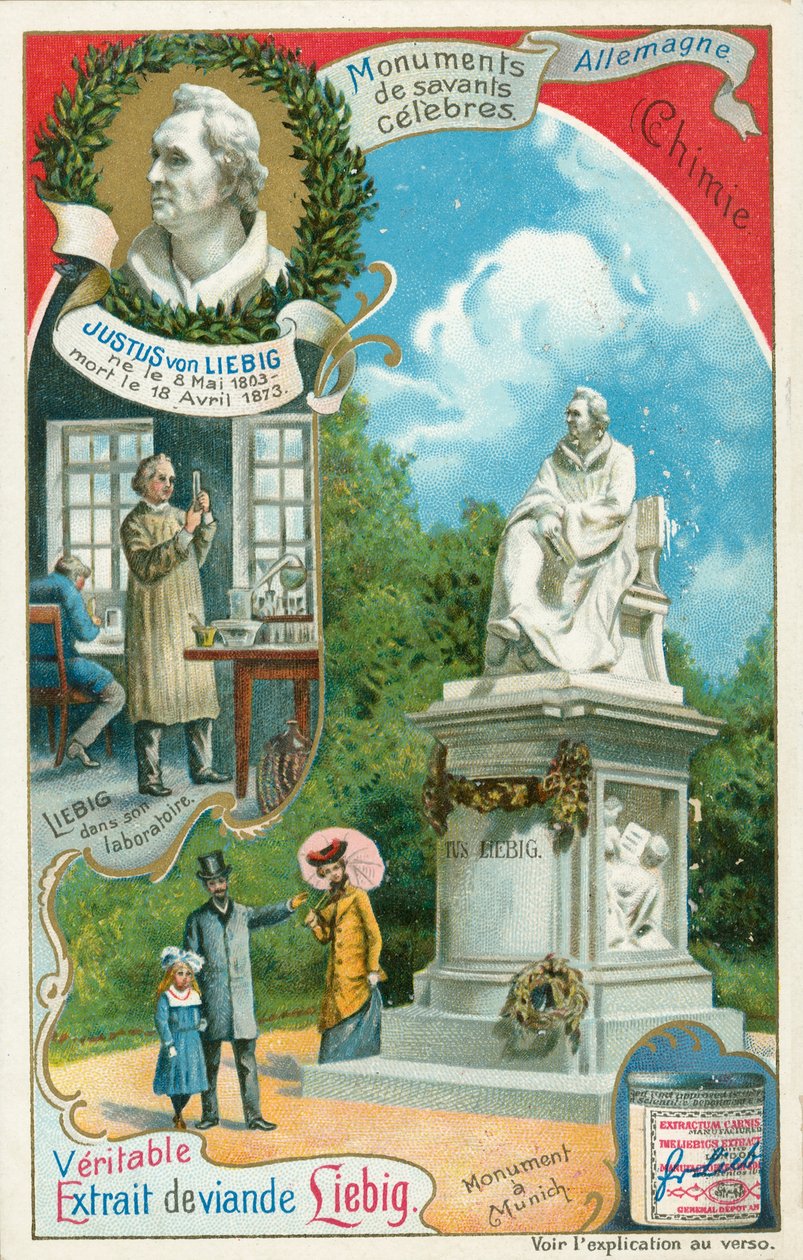 Justus von Liebig, cartão Liebig, início do século XX (cromo) de European School