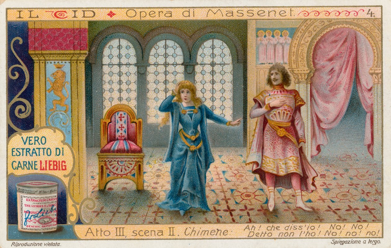 Le Cid de Massenet, cartão Liebig, início do século XX (cromo) de European School