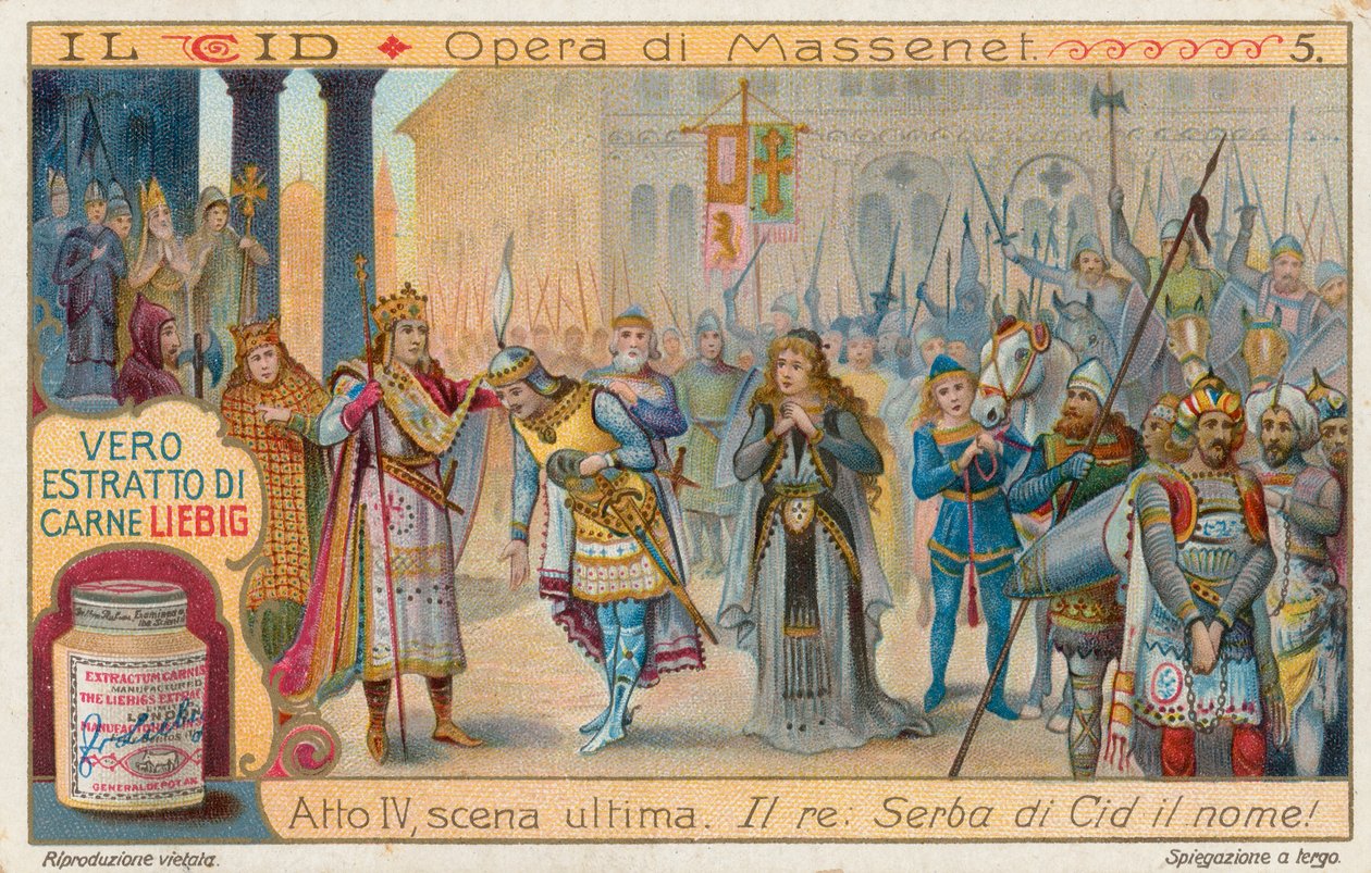 Le Cid de Massenet, cartão Liebig, início do século XX (cromo) de European School
