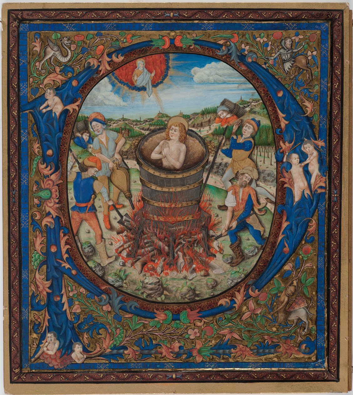 Martírio de São João Evangelista (tempera sobre velino colado em papelão) de European School